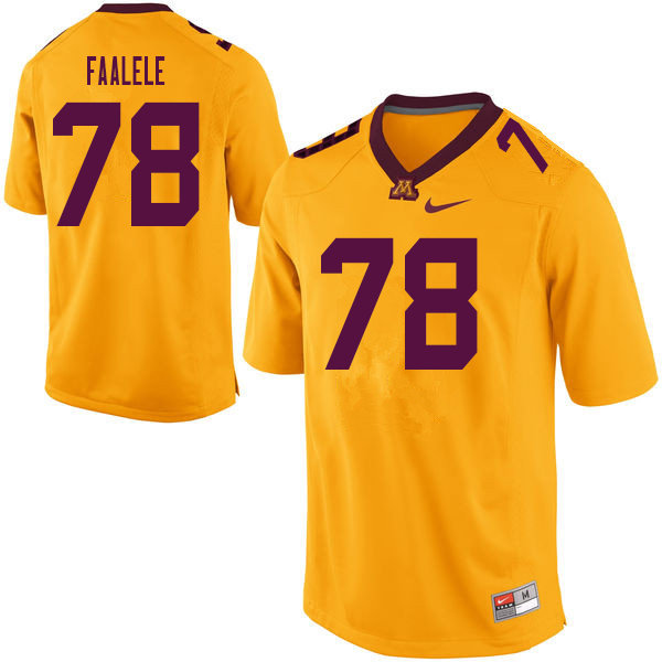 Men #78 Daniel Faalele Minnesota Golden Gophers College Football Jerseys Sale-Yellow - Click Image to Close